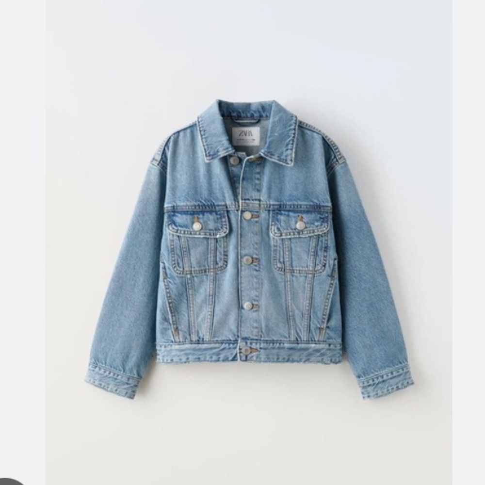 New: Zara All Cotton Denim Truckers Jacket. Size 6 / 7 - Picture 11 of 11